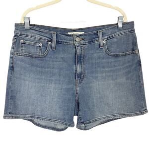 Levi's Mid Length Shorts Blue Womens Plus Size 33